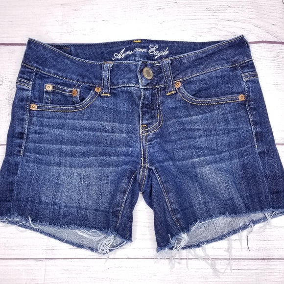 American Eagle Outfitters Pants - American Eagle Stretch Distressed Denim Shorts Women's Size 0